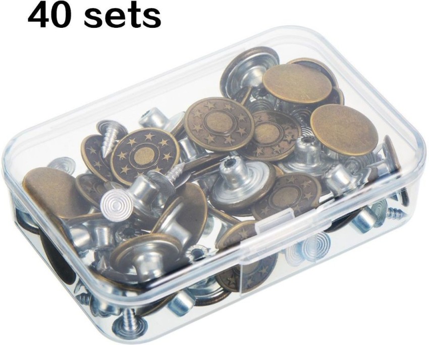 prisma collection 40 Sets Jeans Button Tack Buttons Metal Replacement Kit  with Storage Box, 2 Styles, Bronze Metal Buttons Price in India - Buy  prisma collection 40 Sets Jeans Button Tack Buttons